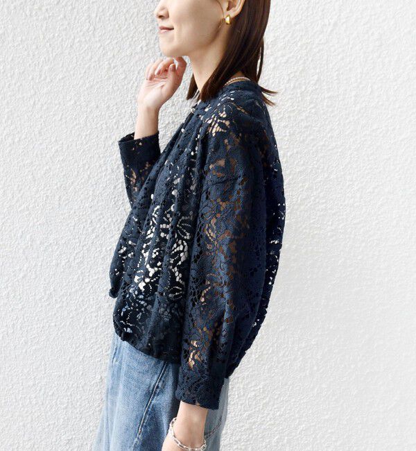 SHIPS for women「《予約》〈手洗い可能〉裾 ドロスト レース ブラウス」|シャツ・ブラウス|