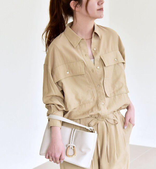 quaranciel「《予約》quaranciel:〈洗濯機可能〉ドロスト コンパクト ポケット レギュラー シャツ」|シャツ・ブラウス|