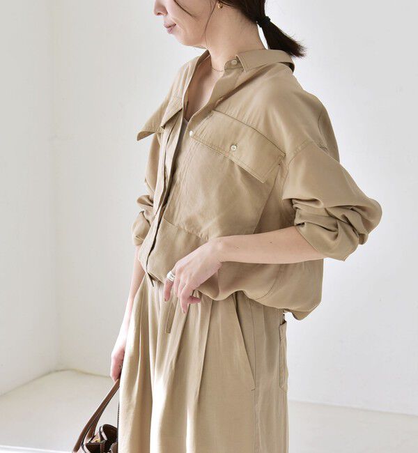 quaranciel「《予約》quaranciel:〈洗濯機可能〉ドロスト コンパクト ポケット レギュラー シャツ」|シャツ・ブラウス|