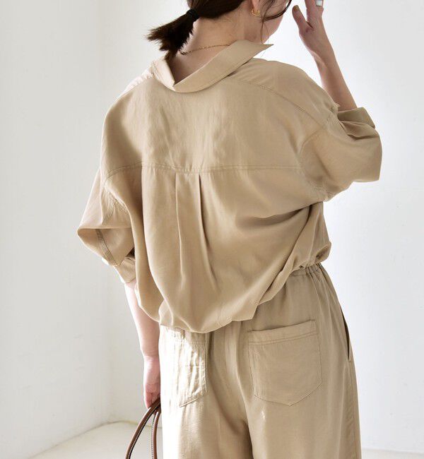 quaranciel「《予約》quaranciel:〈洗濯機可能〉ドロスト コンパクト ポケット レギュラー シャツ」|シャツ・ブラウス|