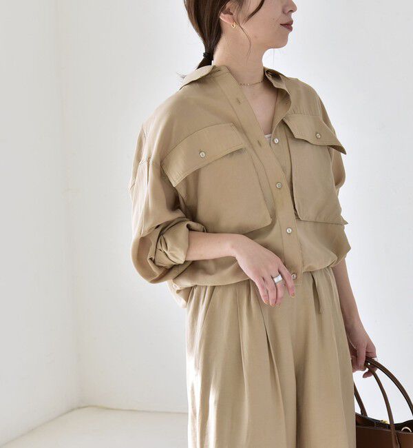 quaranciel「《予約》quaranciel:〈洗濯機可能〉ドロスト コンパクト ポケット レギュラー シャツ」|シャツ・ブラウス|