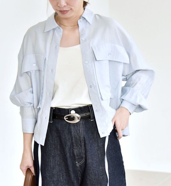 quaranciel「《予約》quaranciel:〈洗濯機可能〉ドロスト コンパクト ポケット レギュラー シャツ」|シャツ・ブラウス|