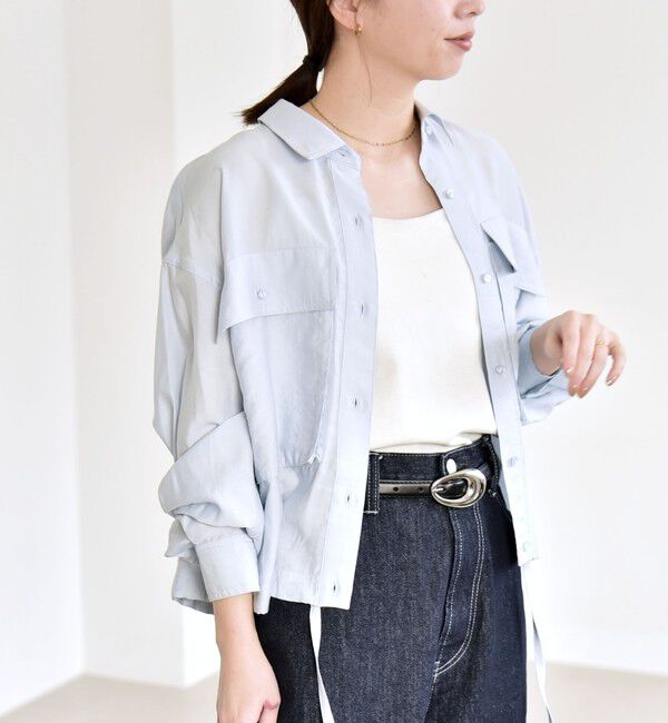 quaranciel「《予約》quaranciel:〈洗濯機可能〉ドロスト コンパクト ポケット レギュラー シャツ」|シャツ・ブラウス|