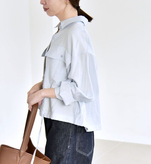 quaranciel「《予約》quaranciel:〈洗濯機可能〉ドロスト コンパクト ポケット レギュラー シャツ」|シャツ・ブラウス|