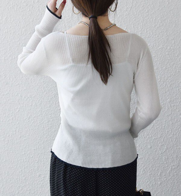 SHIPS any「《予約》SHIPS any:〈手洗い可能〉コットン ミックス 配色 リブ ニット プルオーバー」|ニット・セーター|