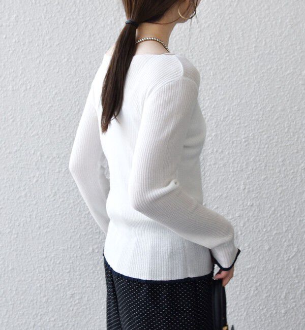 SHIPS any「《予約》SHIPS any:〈手洗い可能〉コットン ミックス 配色 リブ ニット プルオーバー」|ニット・セーター|