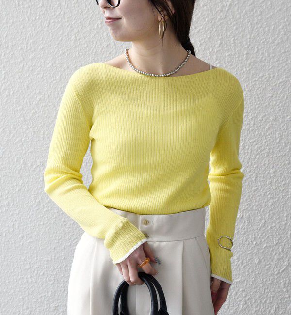 SHIPS any「《予約》SHIPS any:〈手洗い可能〉コットン ミックス 配色 リブ ニット プルオーバー」|ニット・セーター|