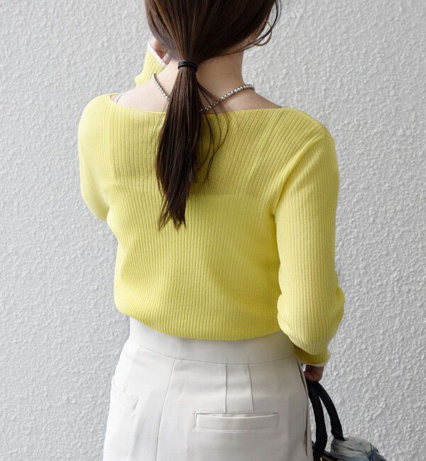 SHIPS any「《予約》SHIPS any:〈手洗い可能〉コットン ミックス 配色 リブ ニット プルオーバー」|ニット・セーター|