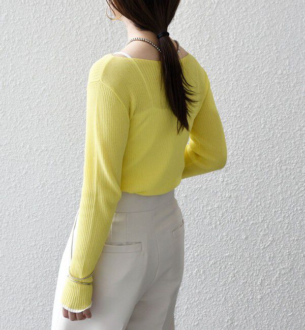 SHIPS any「《予約》SHIPS any:〈手洗い可能〉コットン ミックス 配色 リブ ニット プルオーバー」|ニット・セーター|