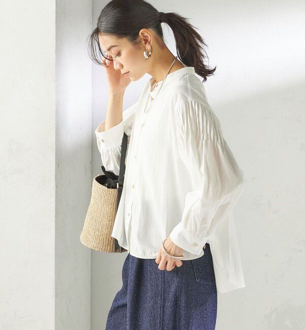 SHIPS for women「《予約》〈手洗い可能〉袖 ピンタック 羽織 ブラウス」|シャツ・ブラウス|