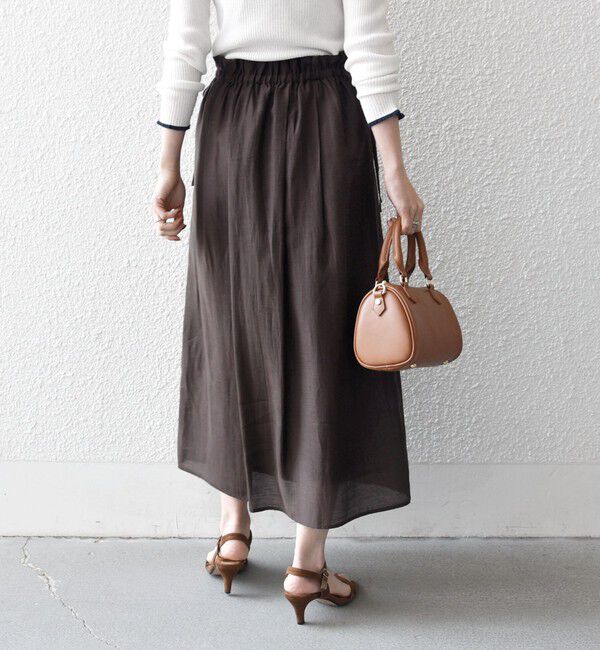 SHIPS any「《予約》SHIPS any:〈洗濯機可能〉シアー ストレート ギャザー イージー リボン スカート」|スカート|