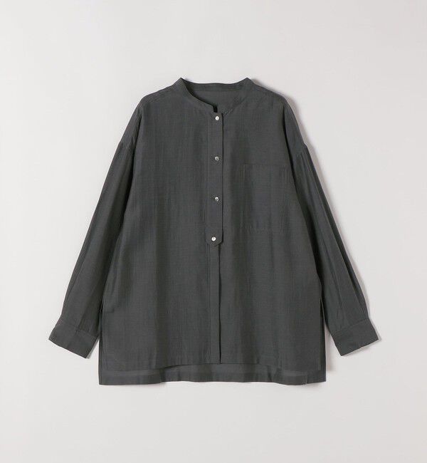 quaranciel「《予約》quaranciel:〈洗濯機可能〉リネン ミックス バンドカラー ポケット シャツ」|シャツ・ブラウス|