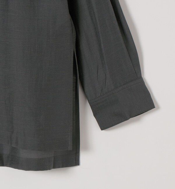 quaranciel「《予約》quaranciel:〈洗濯機可能〉リネン ミックス バンドカラー ポケット シャツ」|シャツ・ブラウス|