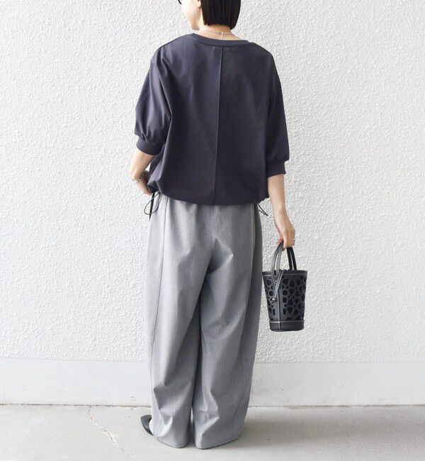 SHIPS for women「《予約》【WEB限定】〈洗濯機可能〉オーガニック コットン 裾 ドロスト トップス」|Tシャツ・カットソー|