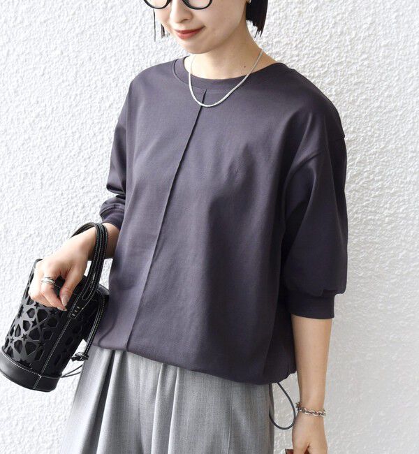 SHIPS for women「《予約》【WEB限定】〈洗濯機可能〉オーガニック コットン 裾 ドロスト トップス」|Tシャツ・カットソー|