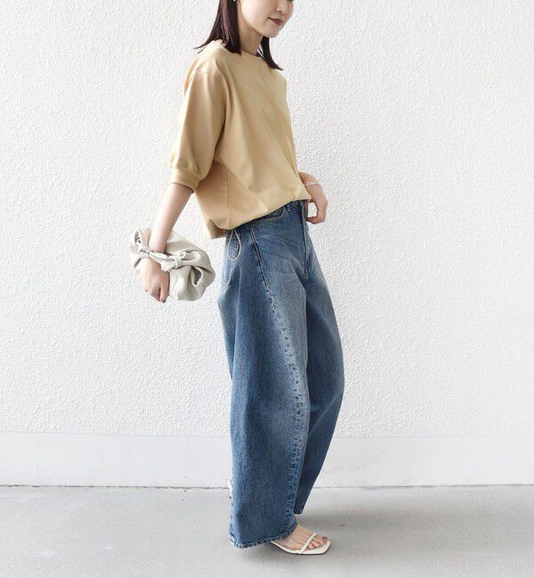 SHIPS for women「《予約》【WEB限定】〈洗濯機可能〉オーガニック コットン 裾 ドロスト トップス」|Tシャツ・カットソー|