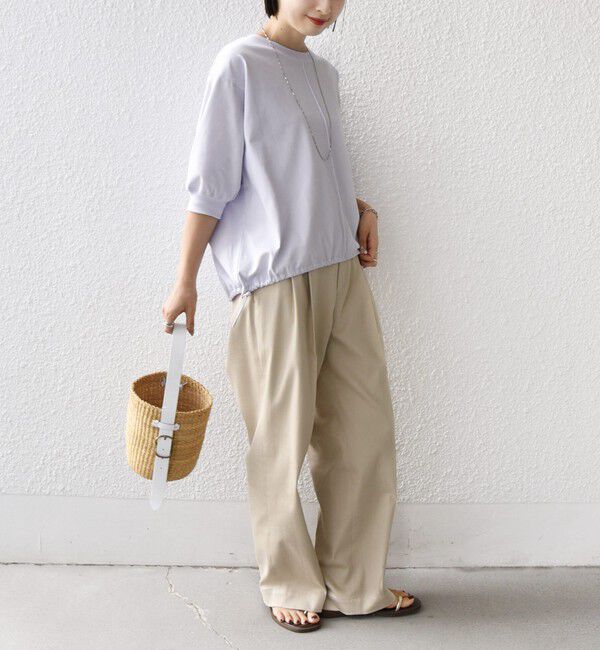 SHIPS for women「《予約》【WEB限定】〈洗濯機可能〉オーガニック コットン 裾 ドロスト トップス」|Tシャツ・カットソー|