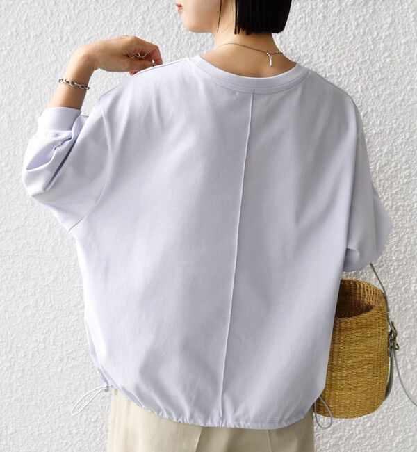 SHIPS for women「《予約》【WEB限定】〈洗濯機可能〉オーガニック コットン 裾 ドロスト トップス」|Tシャツ・カットソー|