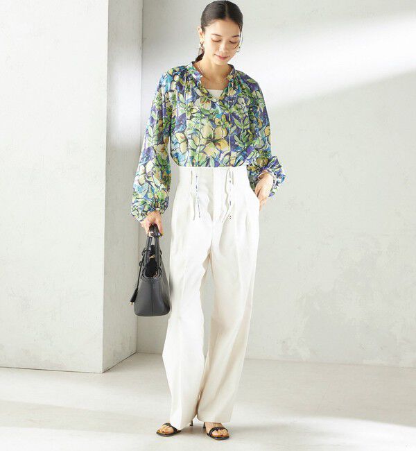 SHIPS for women「《予約》〈手洗い可能〉DEVEAUX 綿 プリント ブラウス」|シャツ・ブラウス|