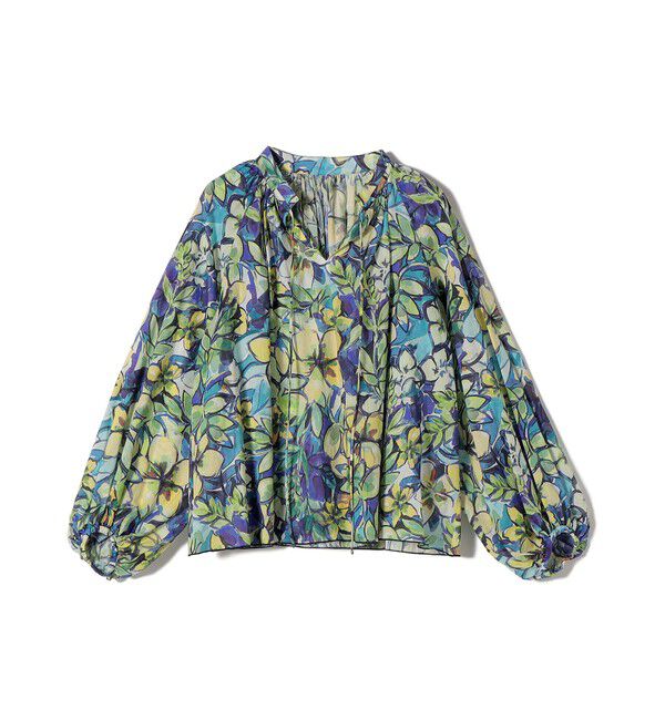 SHIPS for women「《予約》〈手洗い可能〉DEVEAUX 綿 プリント ブラウス」|シャツ・ブラウス|