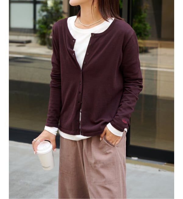 OUTDOOR PRODUCTS Usual Things「3WAYアイビーニットカーディガン&times;ロンT 2点SET」|カーディガン|ボルドー