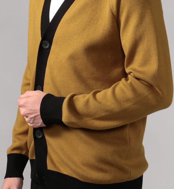 CABaN「CABaN コットンカシミヤ バイカラーVネックカーディガン」|カーディガン|