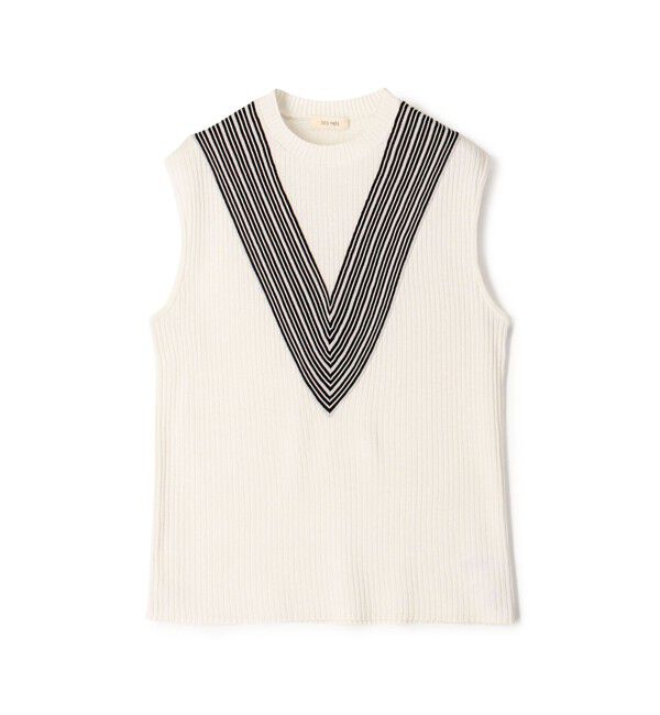 DES PRES「コットンアセテート ノースリーブプルオーバー」|ニット・セーター|12 ホワイト系