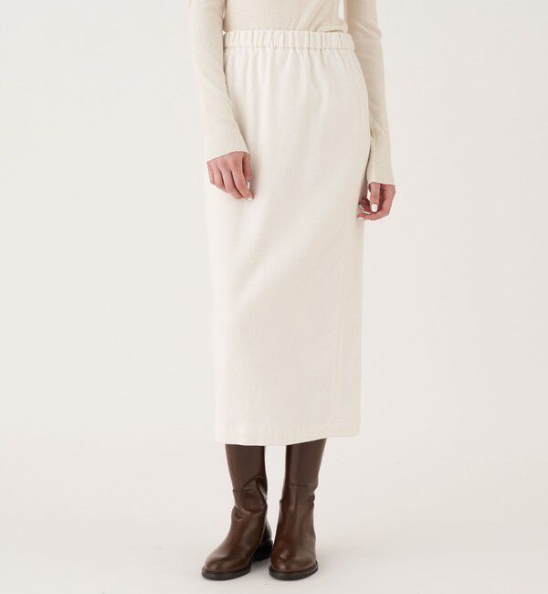 GALERIE VIE「ストレッチモールスキン Iラインミディスカート」|タイト|