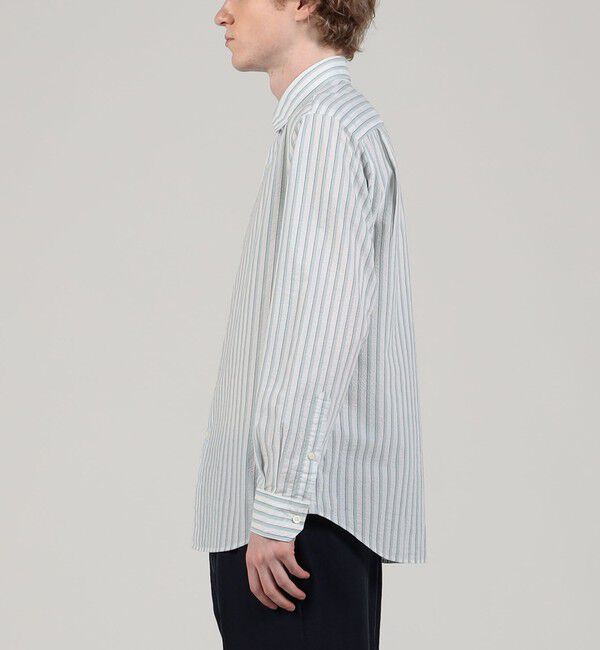 TOMORROWLAND MENS「コットンシアサッカー セミワイドカラーシャツ」|シャツ・ブラウス|