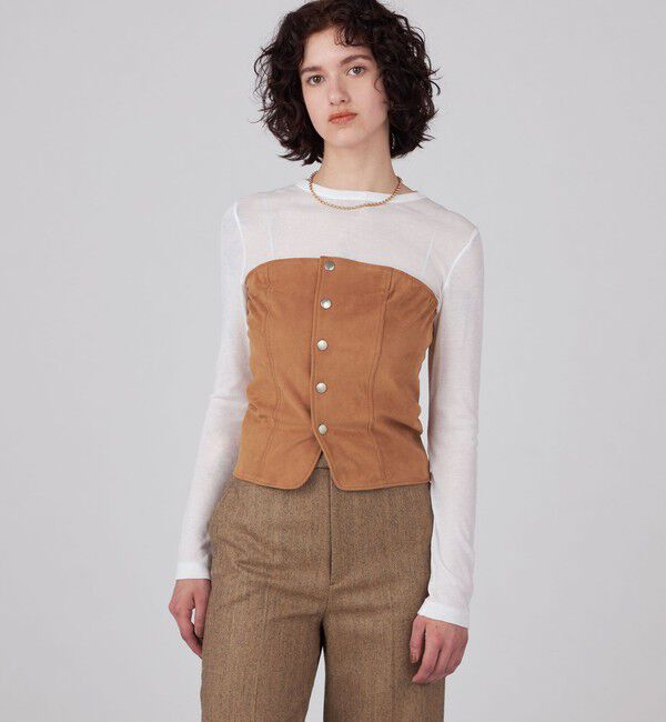 MACPHEE「スエードライク ビスチェ」|チューブトップ|