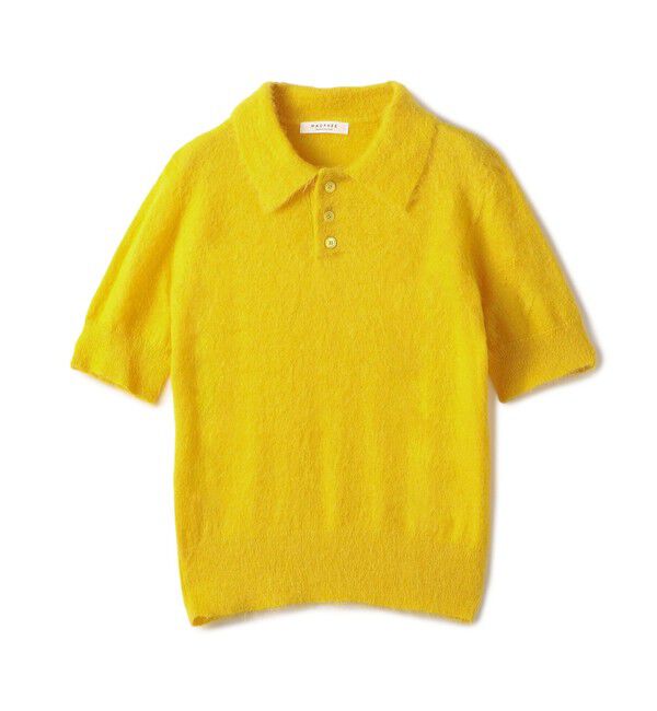 MACPHEE「アルパカシャギー ポロプルオーバー」|ニット・セーター|23 イエロー
