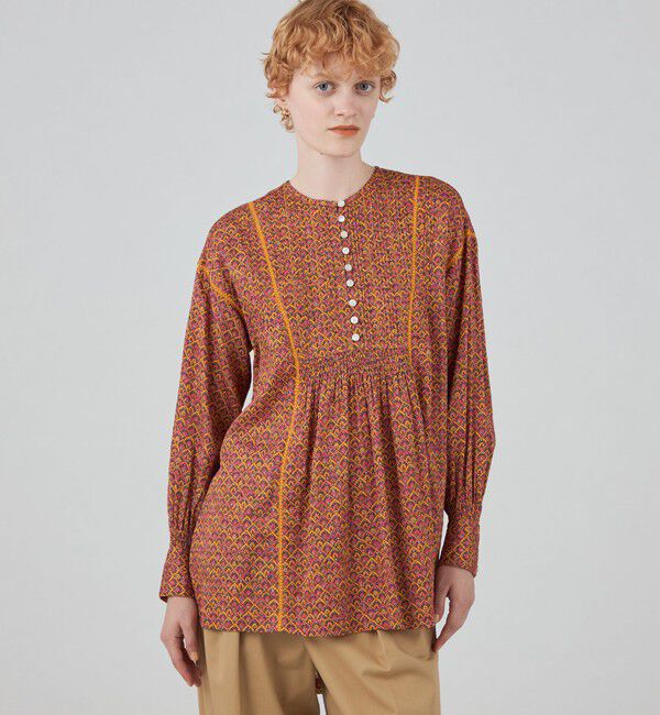 SOULEIADO「コットンプリント チュニックブラウス」|シャツ・ブラウス|