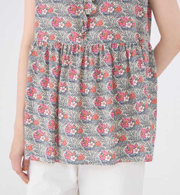 SOULEIADO「レーヨンプリント アシンメトリーフリルブラウス」|シャツ・ブラウス|