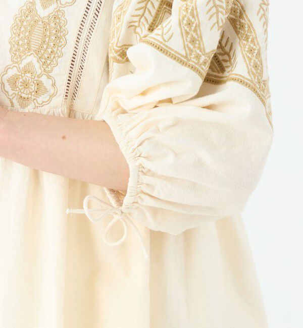 SOULEIADO「コットンエンブロイダリー ボリュームスリーブブラウス」|シャツ・ブラウス|