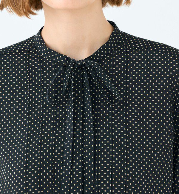 Ballsey「ミニドットプリント スリムボウタイブラウス」|シャツ・ブラウス|
