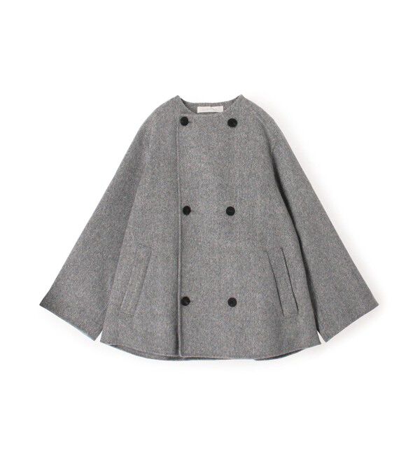 GALERIE VIE「ダブルフェイス カラーレストレンチコート」|ノーカラーコート|15 グレー