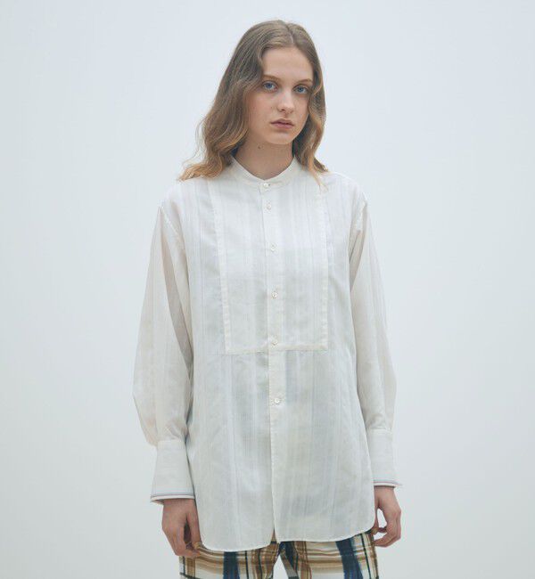 MACPHEE「ドビーストライプ チュニックシャツ」|シャツ・ブラウス|