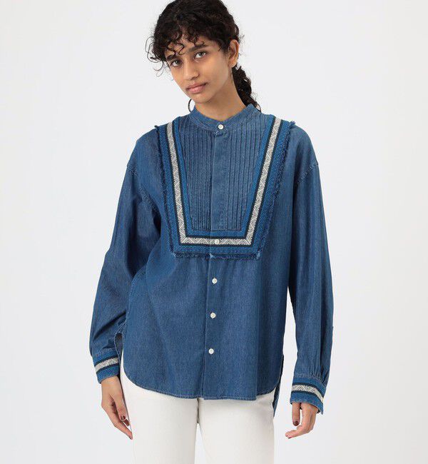 SOULEIADO「ラインエンブロイダリー ピンタックシャツ」|シャツ・ブラウス|