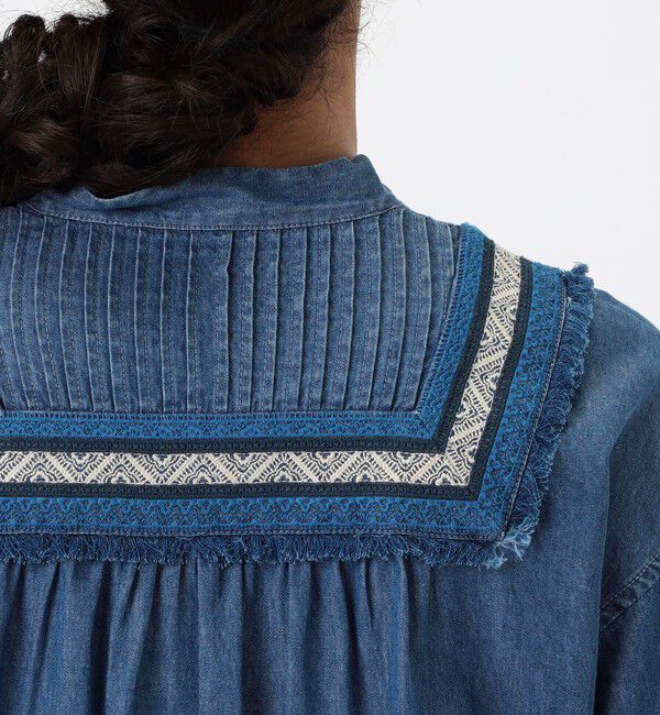 SOULEIADO「ラインエンブロイダリー ピンタックシャツ」|シャツ・ブラウス|