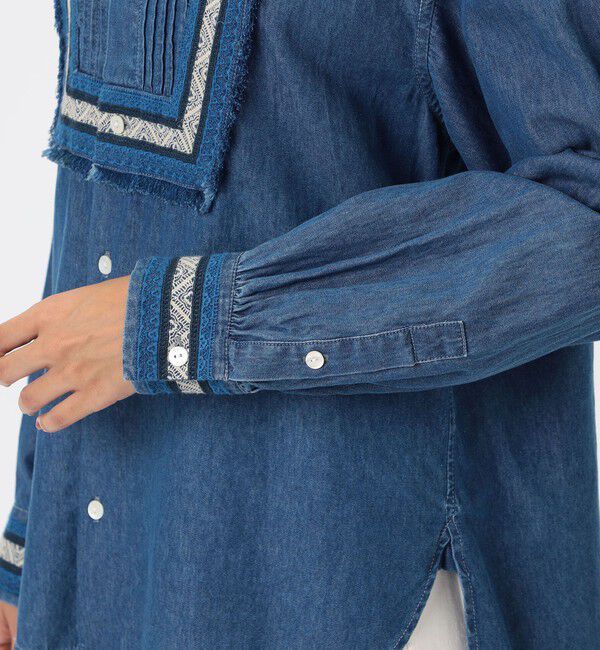 SOULEIADO「ラインエンブロイダリー ピンタックシャツ」|シャツ・ブラウス|