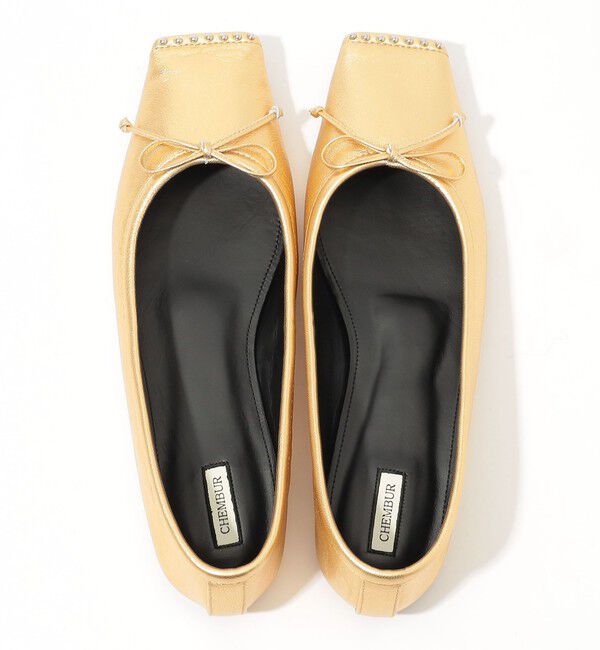 TOMORROWLAND GOODS「CHEMBUR SQ FLAT STUDS BALLET シューズ」|バレエシューズ|