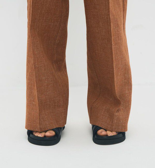 CABaN「コットンリネンスラブ ポケットワイドパンツ」|チノ|