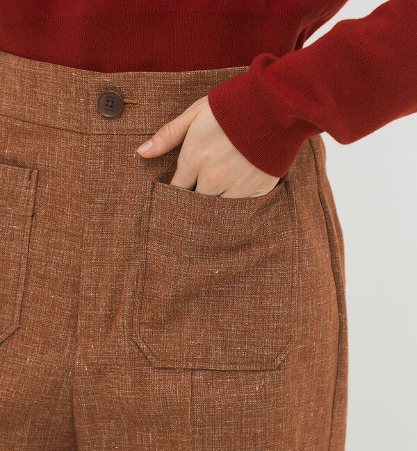 CABaN「コットンリネンスラブ ポケットワイドパンツ」|チノ|