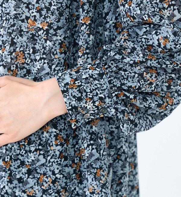 Ballsey「ブローフラワープリント フリルブラウス」|シャツ・ブラウス|