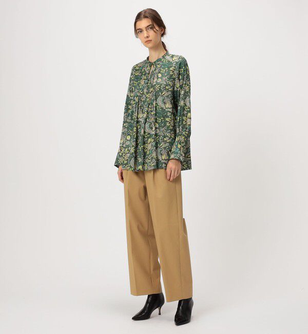 SOULEIADO「レーヨンプリント ピンタックブラウス」|シャツ・ブラウス|