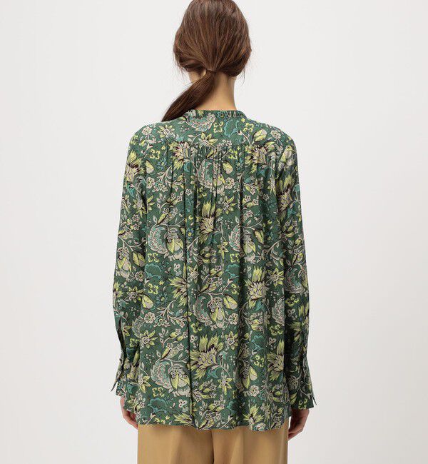 SOULEIADO「レーヨンプリント ピンタックブラウス」|シャツ・ブラウス|