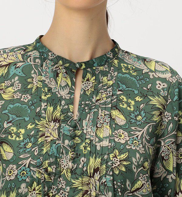 SOULEIADO「レーヨンプリント ピンタックブラウス」|シャツ・ブラウス|