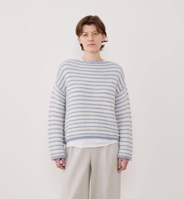 GALERIE VIE「バンピーボーダー ボートネックプルオーバー」|ニット・セーター|