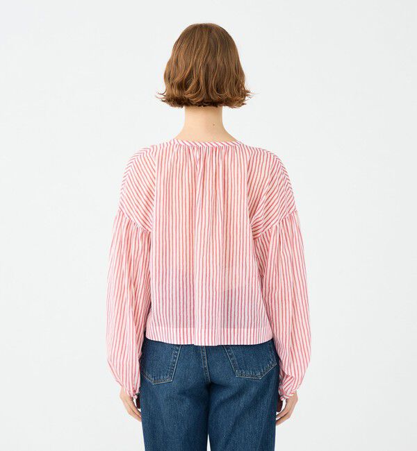 SOULEIADO「コットンボイルプリント ギャザーブラウス」|シャツ・ブラウス|