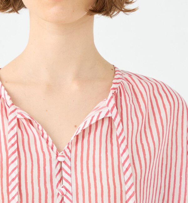 SOULEIADO「コットンボイルプリント ギャザーブラウス」|シャツ・ブラウス|